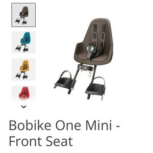 Bobike babies, kids toddlers add-on bike seat, safety New inbox Retro Brown